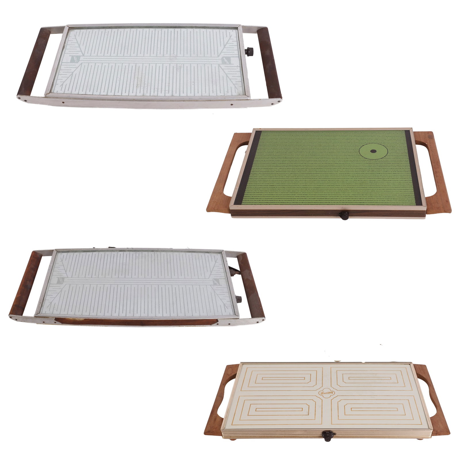 Vintage Electronics: Vintage Electronics (4) Vintage electric automatic food warming trays from Salton, Waring & Cornwall. Largest measures 23" x 11 1/4". Magnavox all-in-one 8-track/phono/stereo receiver with turntable.