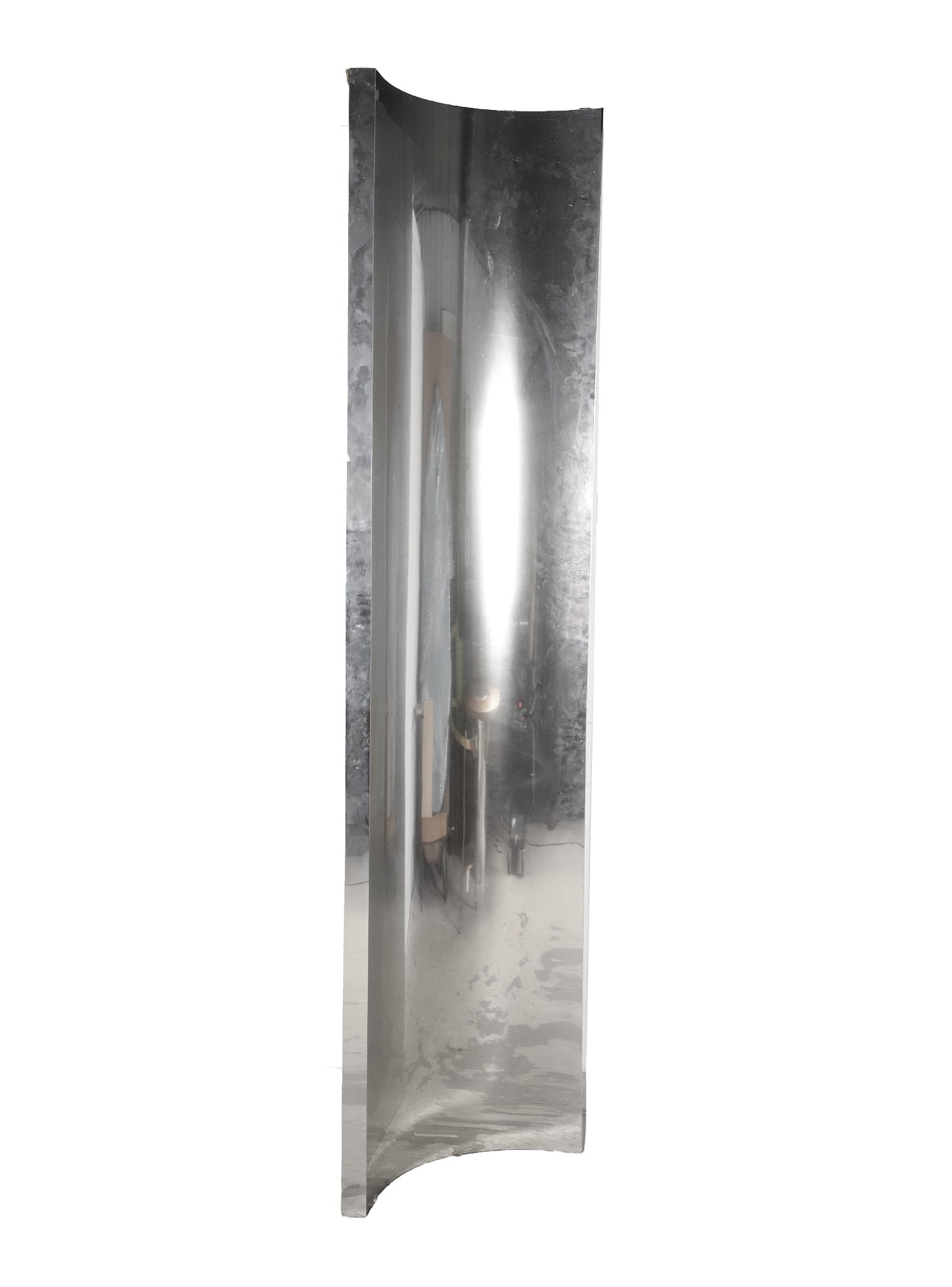 Postmodern Architectural Arc Form Column: Postmodern Architectural Arc Form Column Polished chrome over wood. In the style of Paul Mayen. 94" H x 27" W x 10" D