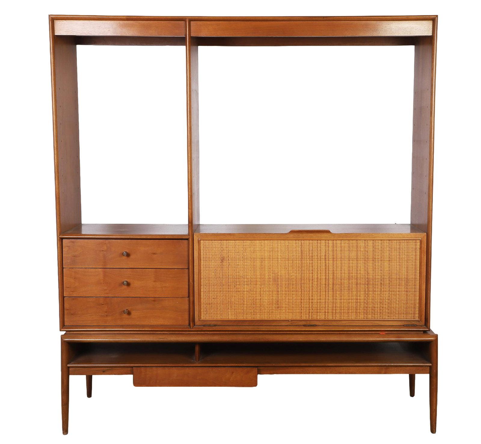 Barney Flagg for Drexel "Parallel" MCM Walnut & Cane Room Divider (1 of 7)