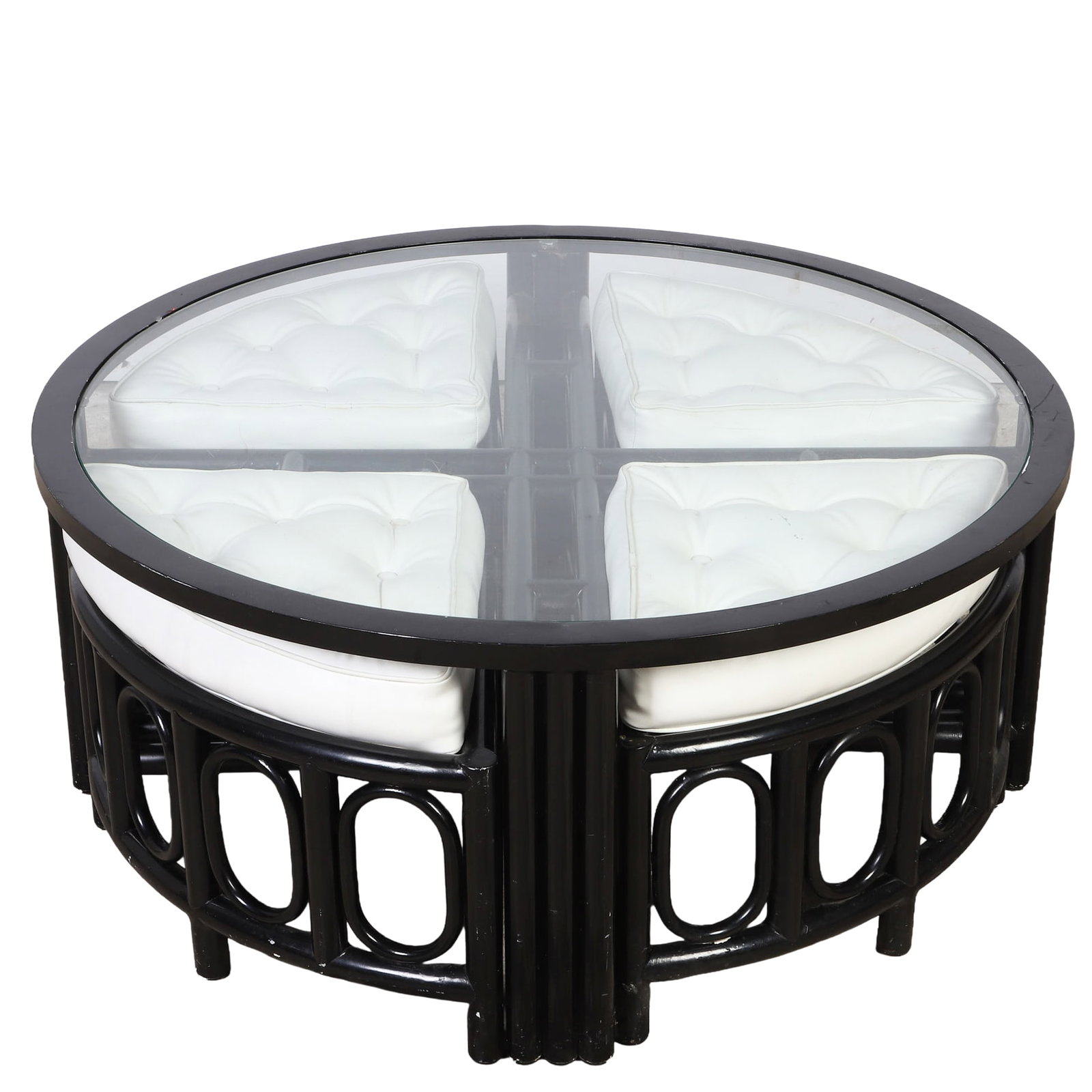 James Mont Inspired Low Table w/ Nesting Wedge Stools (1 of 8)