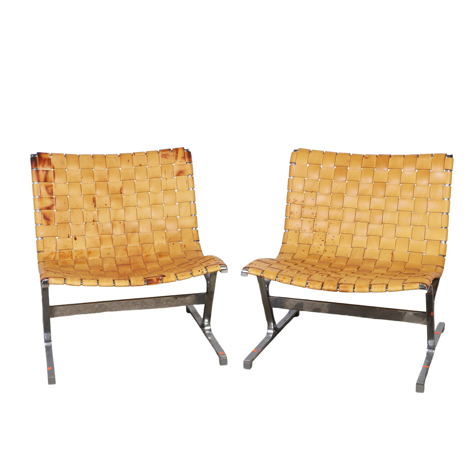 (2) Ross Littell PLR 1 Leather Lounge Chairs (1 of 6)
