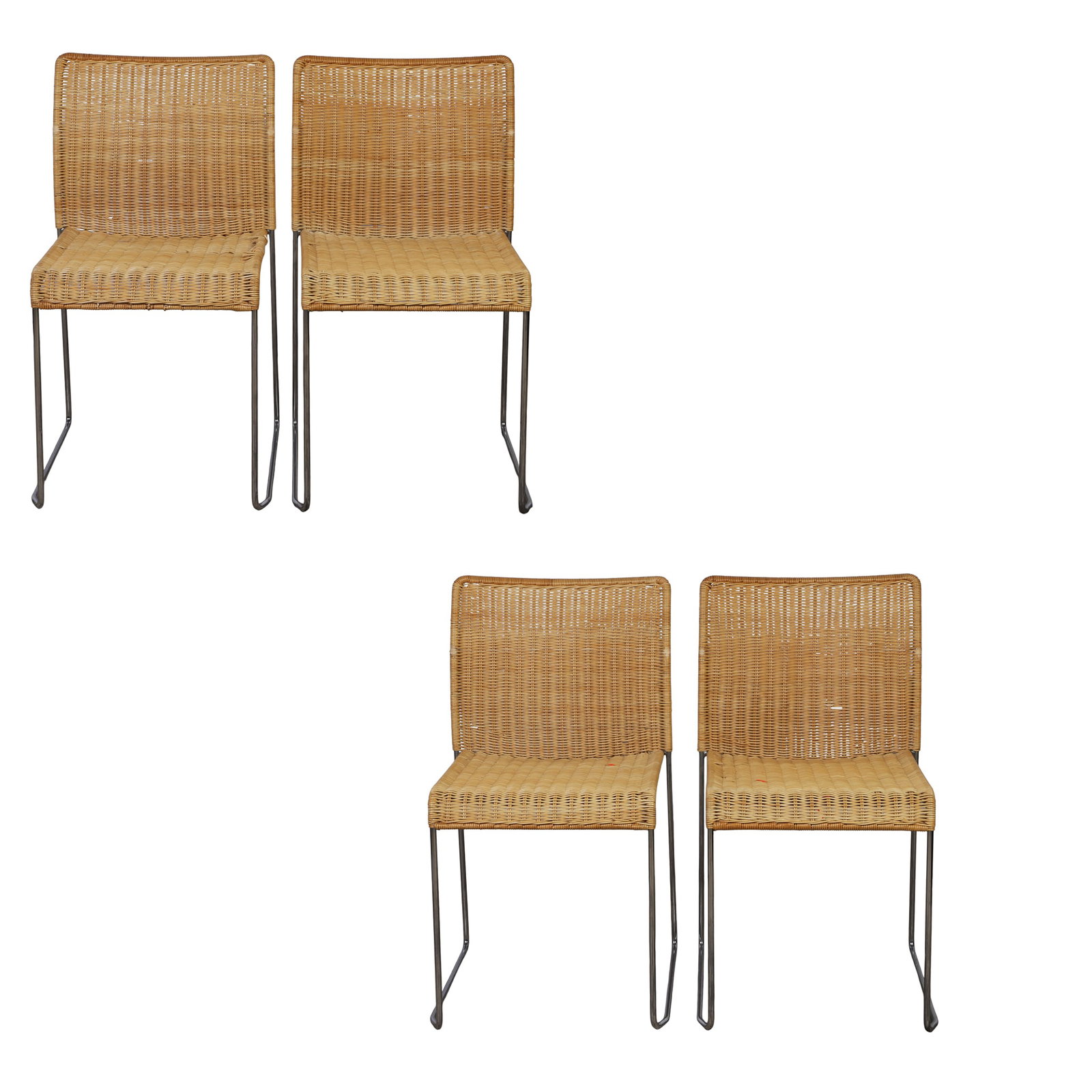 (4) Tito Agnoli for Bonacina S21 Wicker Chairs (1 of 8)