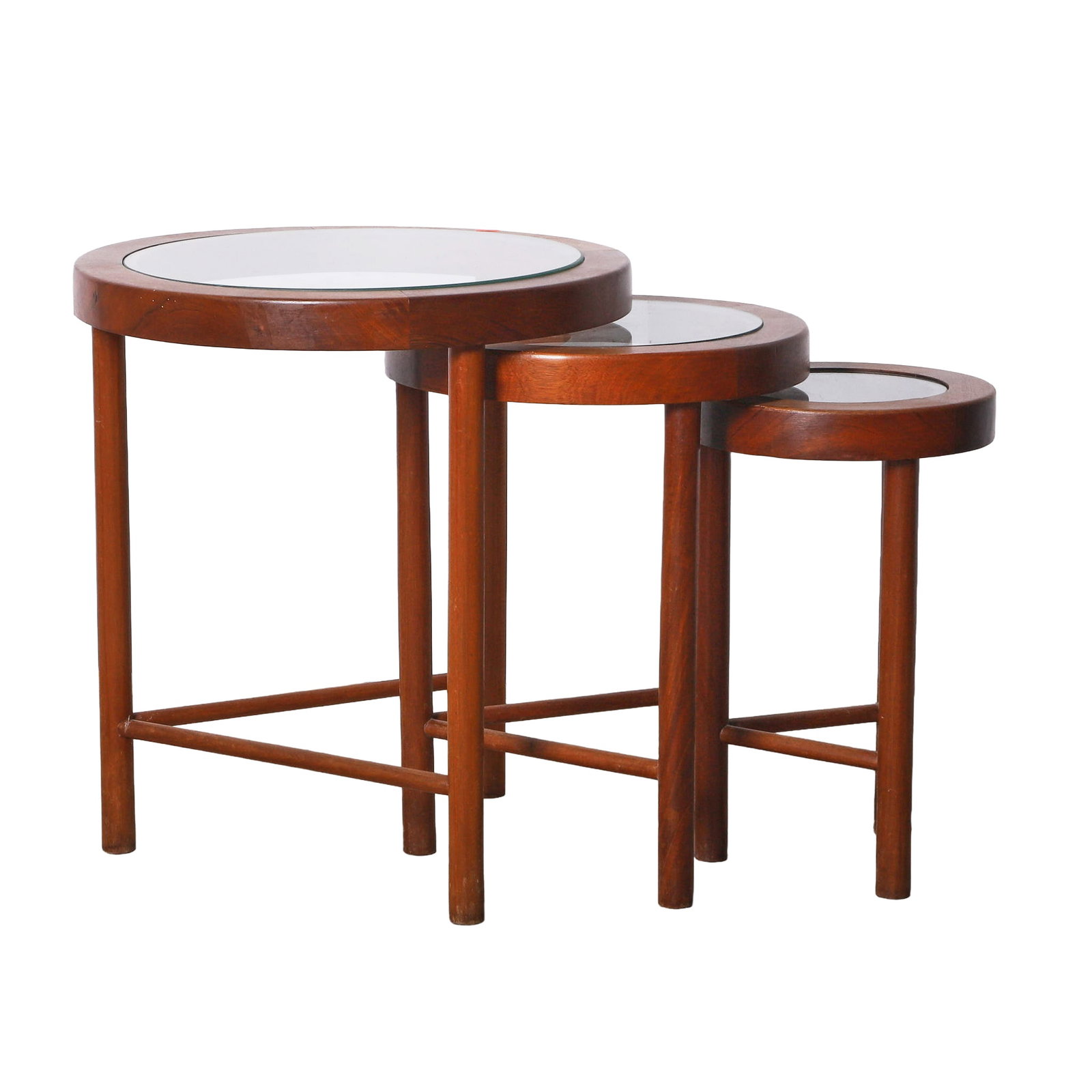 Vintage Post Modern Teak and Glass Nesting Tables (1 of 6)