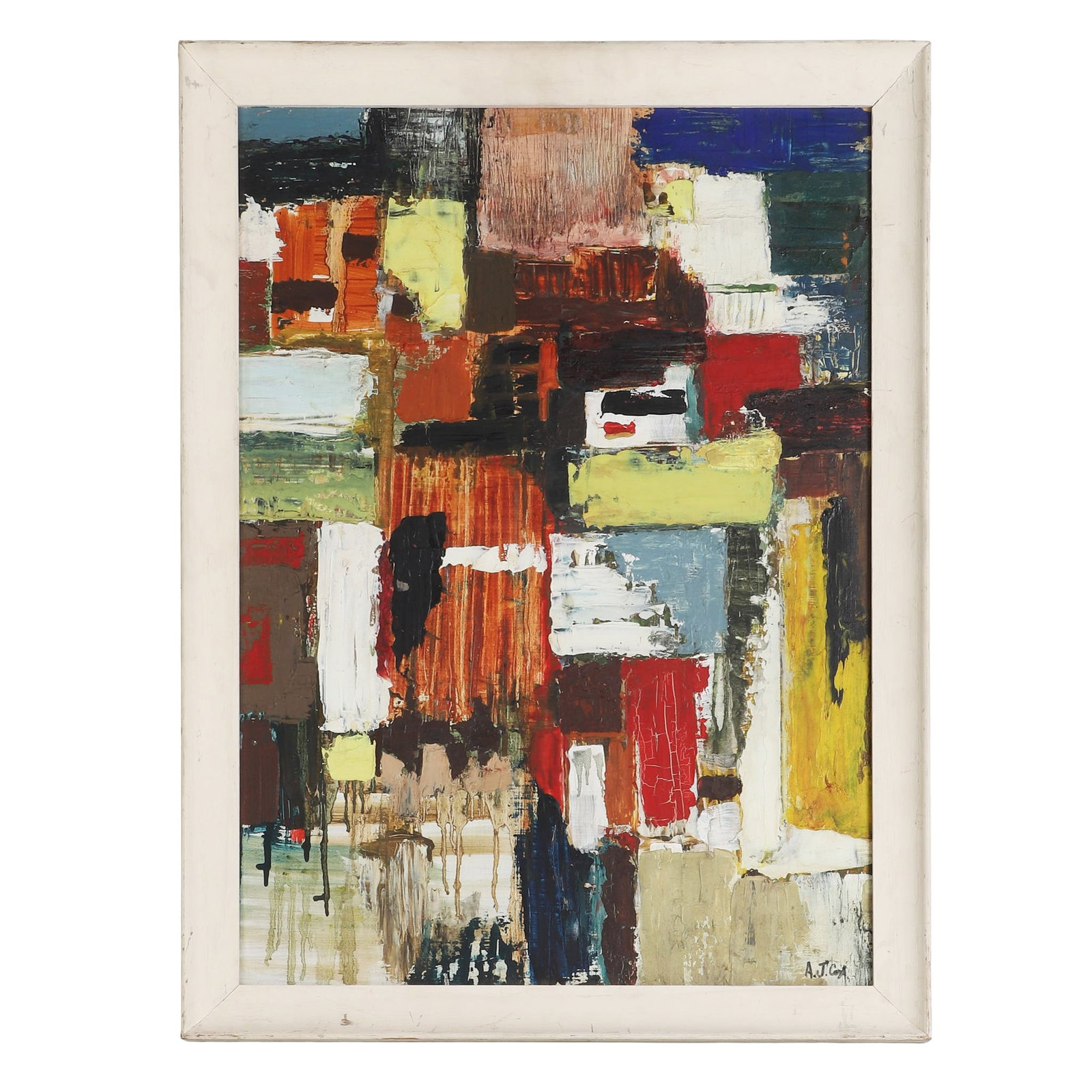Modernist Abstract Painting Signed A.J. Cox (1 of 6)