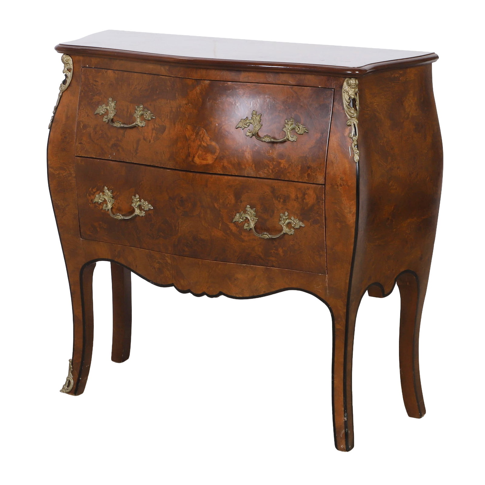 Vintage French Louis XV Style Bombe Commode (1 of 8)