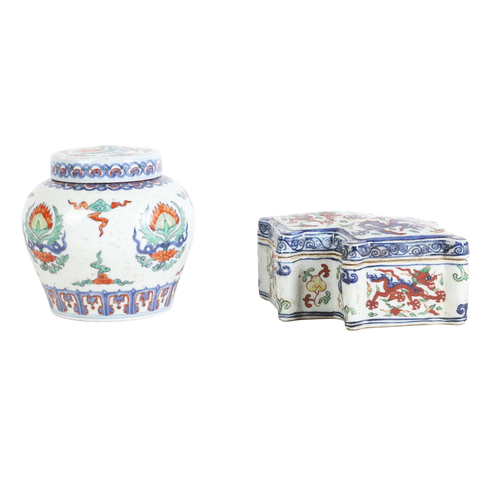Chinese Wucai Box & Ginger Jar (1 of 10)