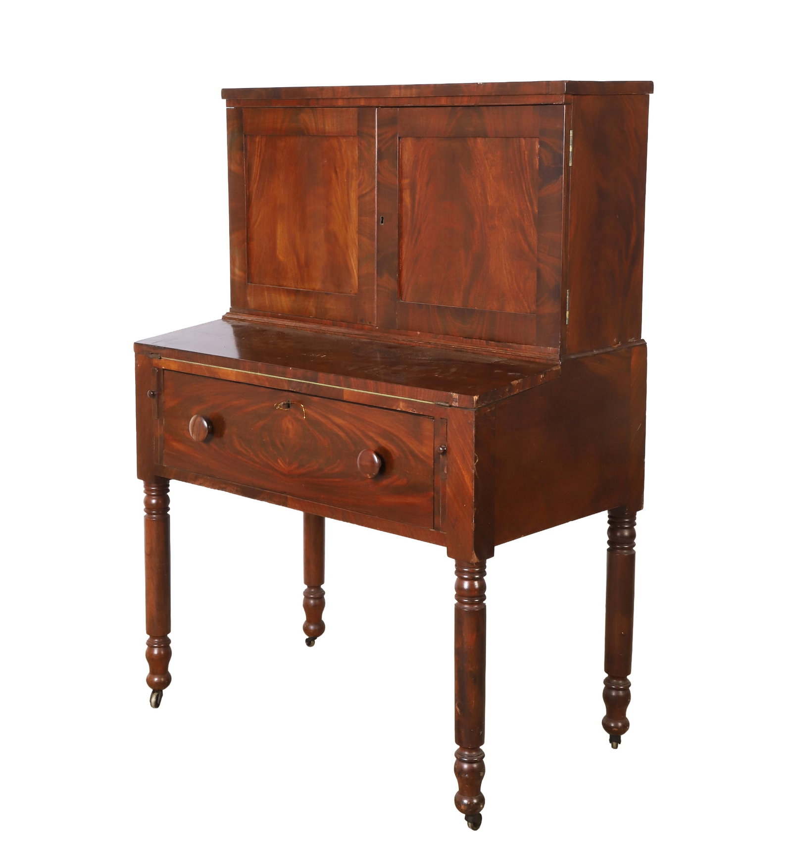 Antique Early 19th C Flame Mahogany Plantation Desk (1 of 10)