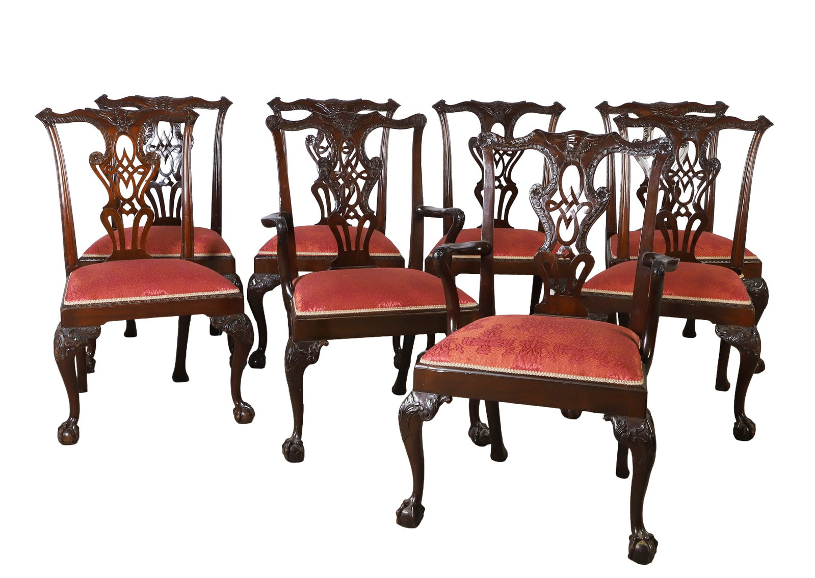 Set of (8) Philadelphia Chippendale Dining Chairs (1 of 19)