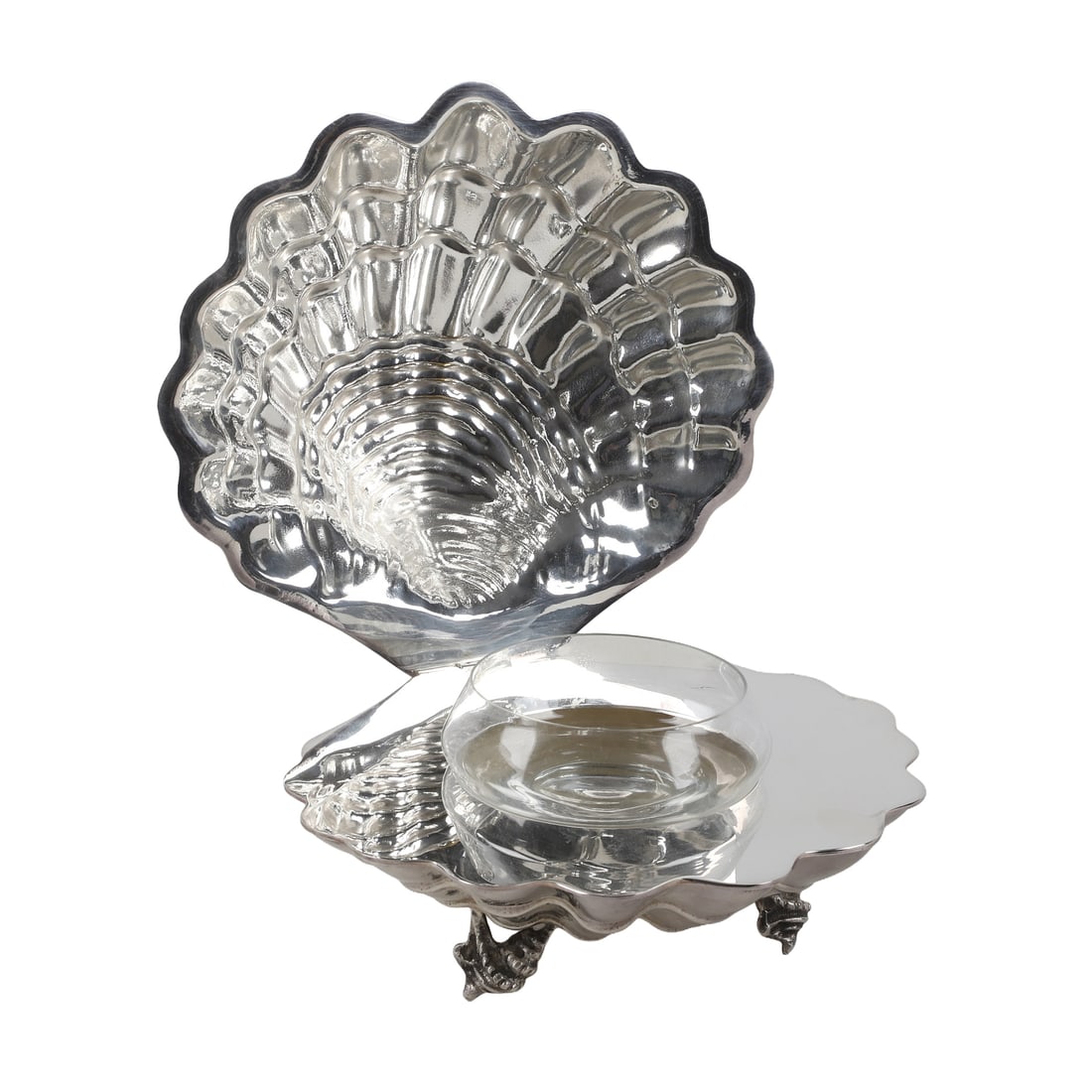 Silver Plated Clamshell Caviar Dish (1 of 10)