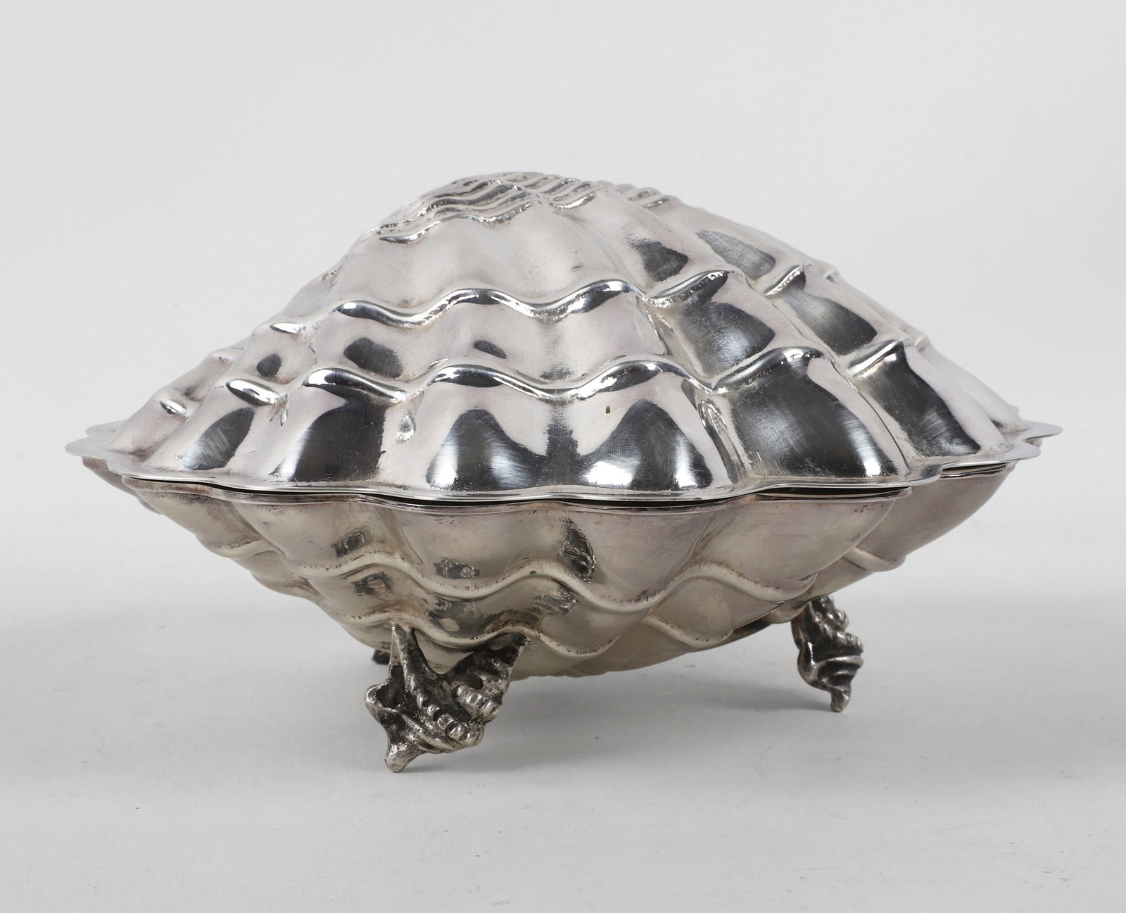 Silver Plated Clamshell Caviar Dish - 5