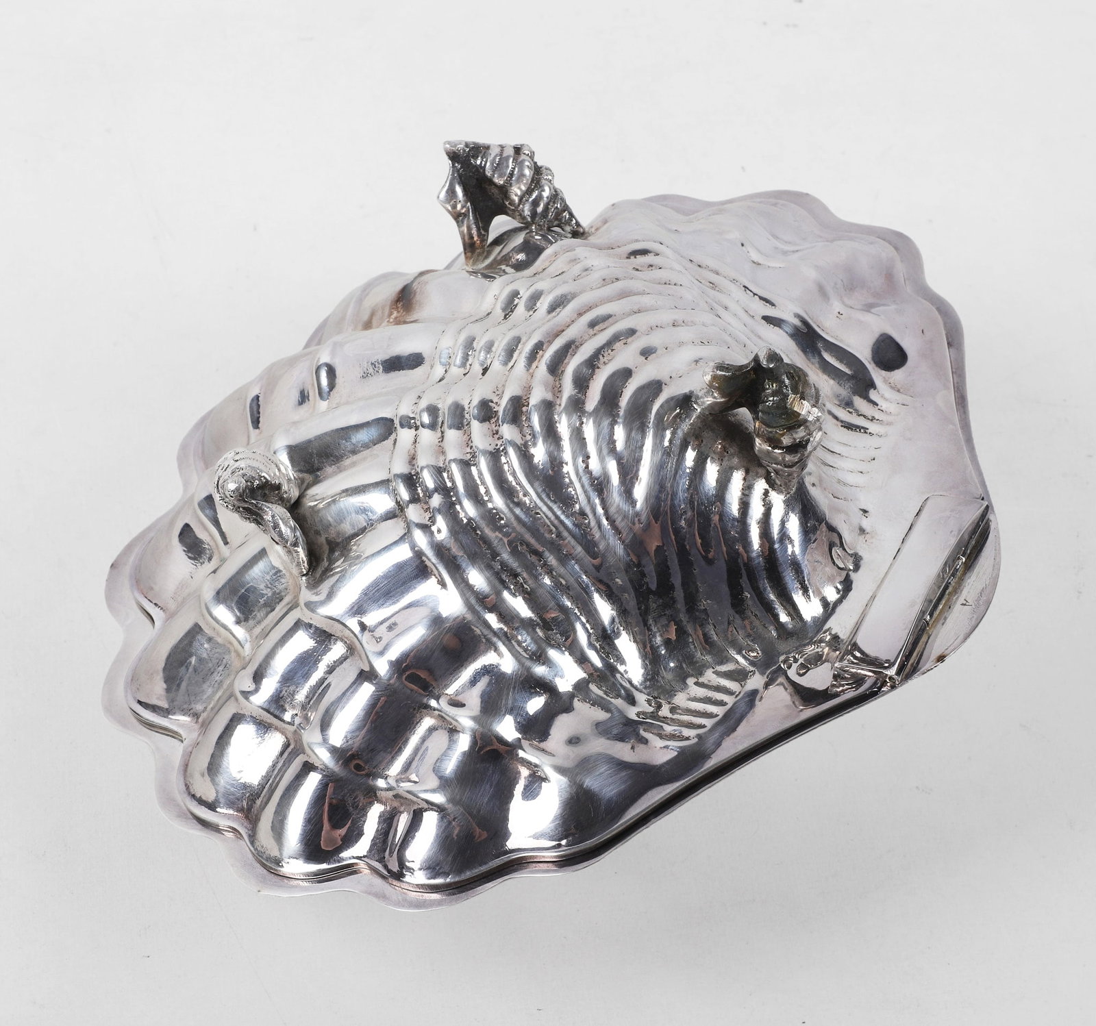Silver Plated Clamshell Caviar Dish - 7