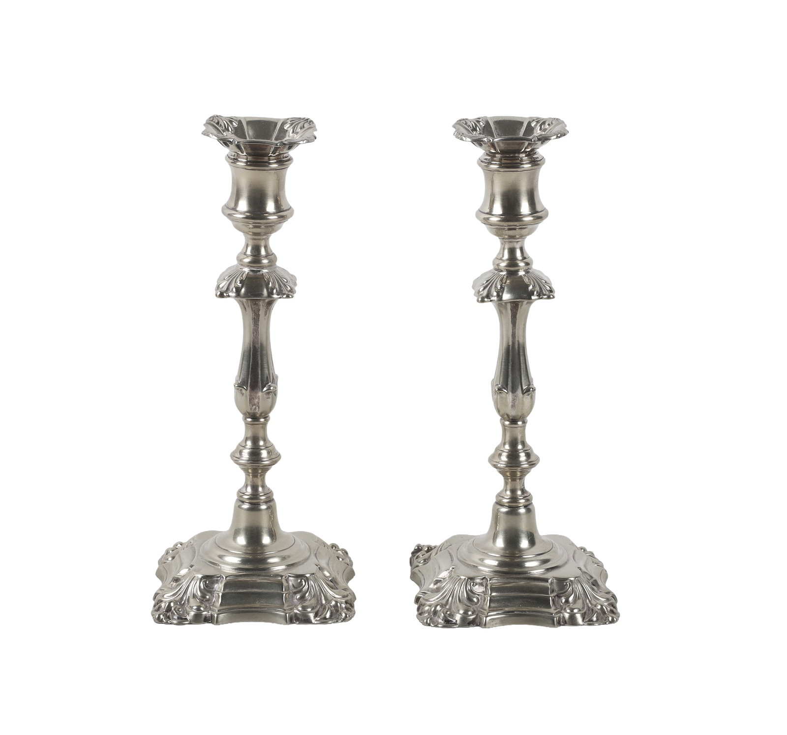 19th C. Sheffield Silver Plate Candlestick Pair (1 of 8)