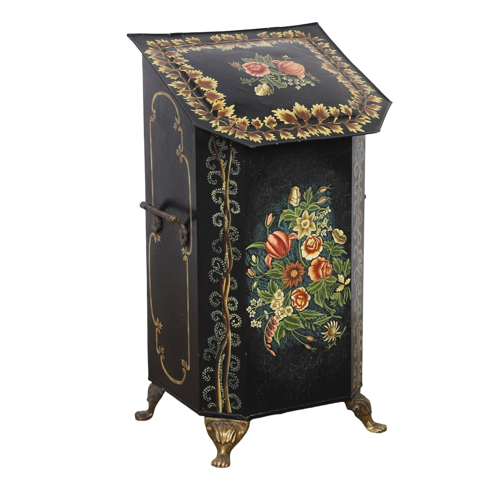 Vintage Tole Peinte Decorated Hod (1 of 6)