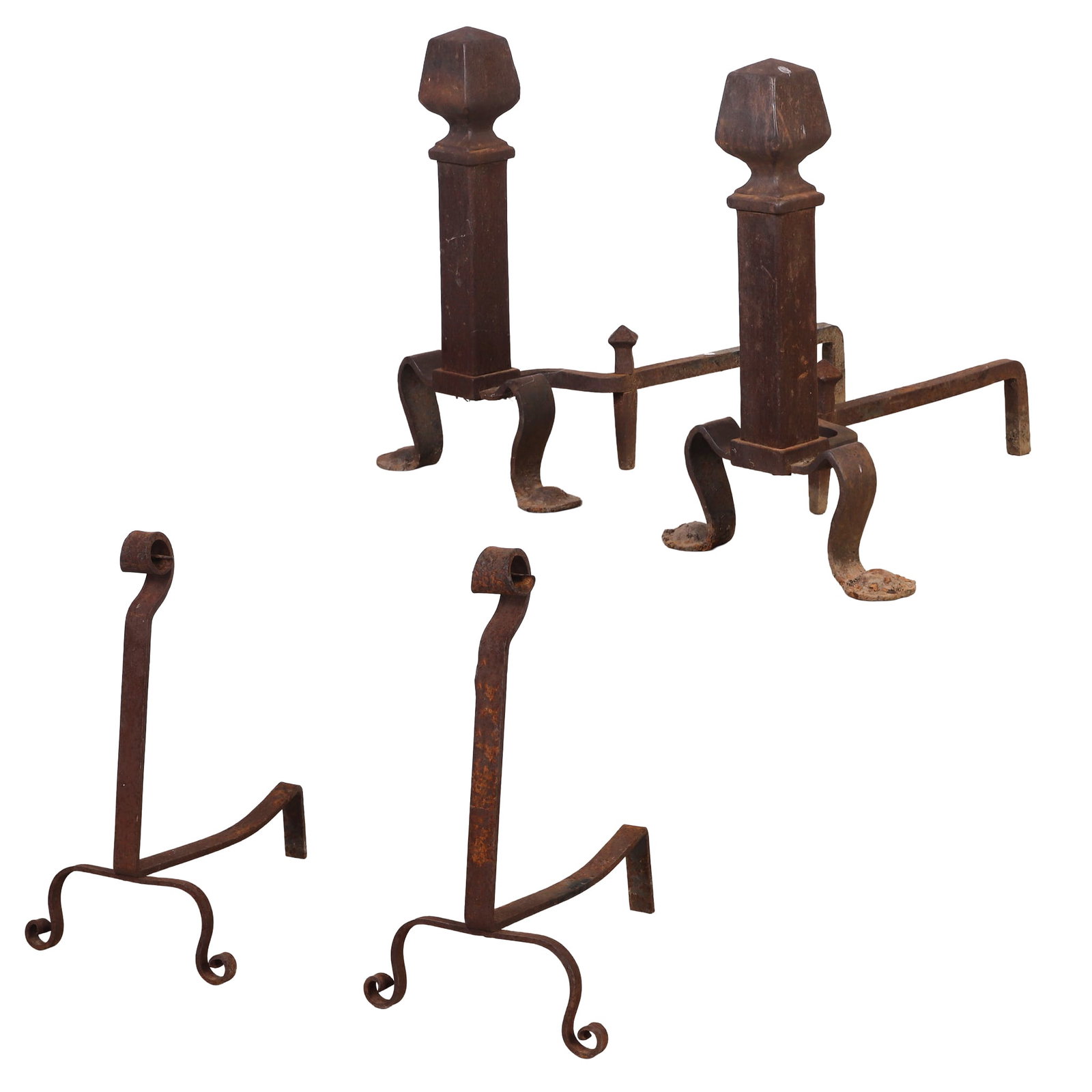 (2) Sets of Wrought Iron Andirons (1 of 7)