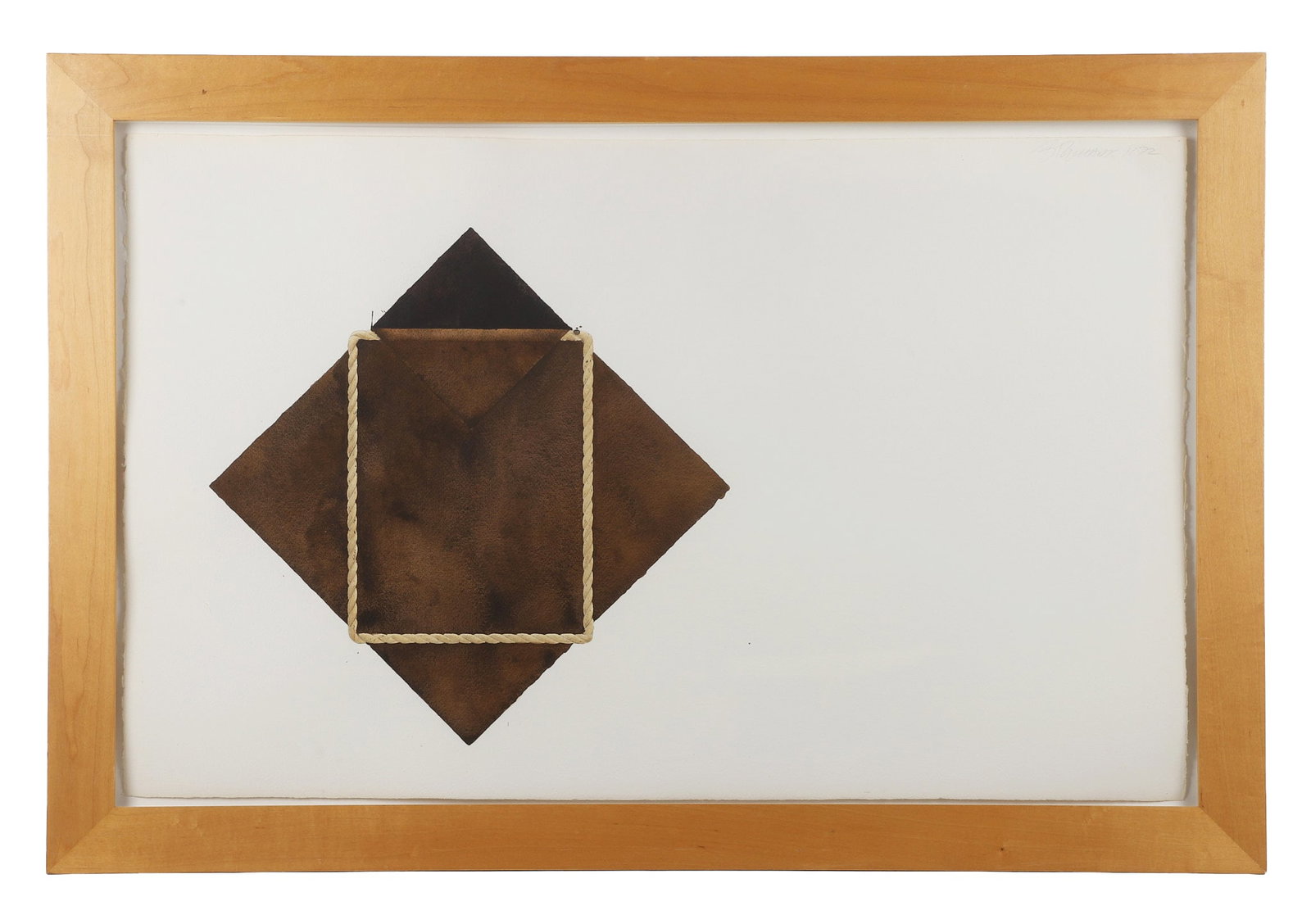 Bruce Richards (California Born 1948), Abstract.: Bruce Richards (California Born 1948), Abstract. Study For Trappist, Acrylic on paper geometric shape displaying a sharp-edged, central square over a diamond axis, signed on back of picture, sight 25 