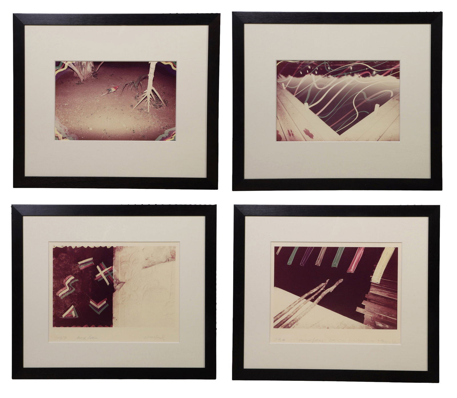 (4) Framed Photographic Works: (4) Framed Photographic Works Including works by Jay Henkel. 21" x 25" frames.