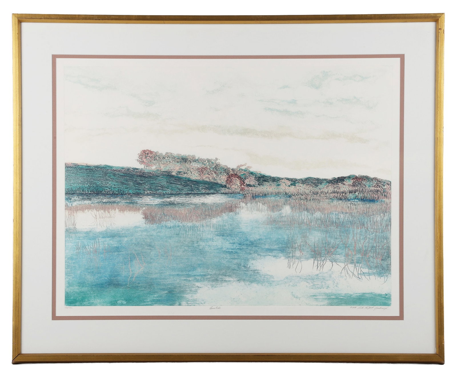 Leila Yarbrough (American Born 1932 -Died 2018 Georgia), Eventide, Print 193/200: Leila Yarbrough (American Born 1932 -Died 2018 Georgia), Eventide, Print 193/200 Eventide 193/200, coastal landscape, signed Leila Kepert Yarbrough 1988, signed lower right dated and titled, sight 23"