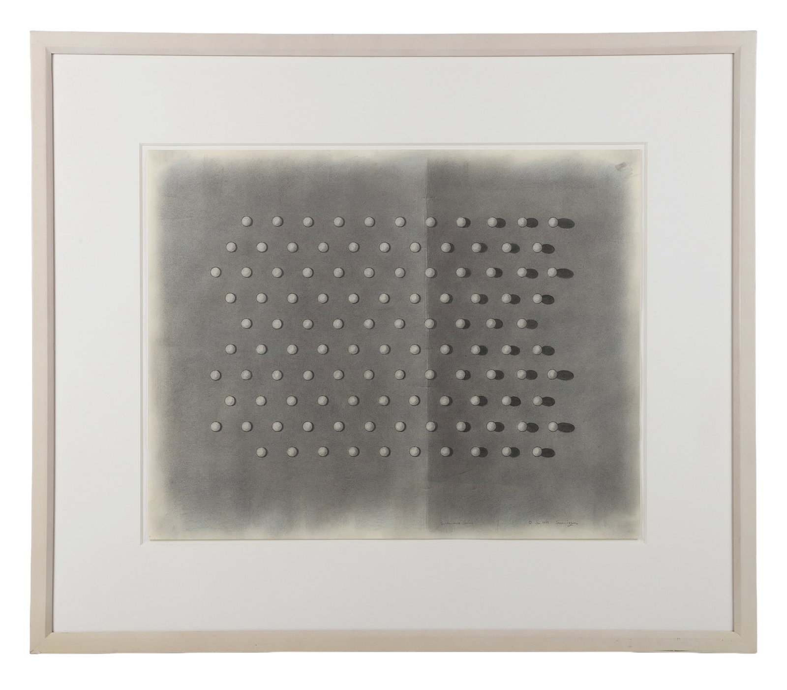 Ted Svenningsen (American, 20th C), Abstract.: Ted Svenningsen (American, 20th C), Abstract. Quintessence Series, Graphite and Colored Pencil on Paper geometric grid pattern covering inside of a square, signed and titled lower right, sight 19"H x 