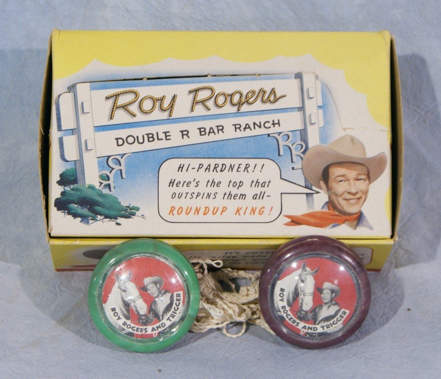 (2) Roy Rogers Roundup King Yoyos with original box: (2) Roy Rogers Roundup King Yoyos with original box