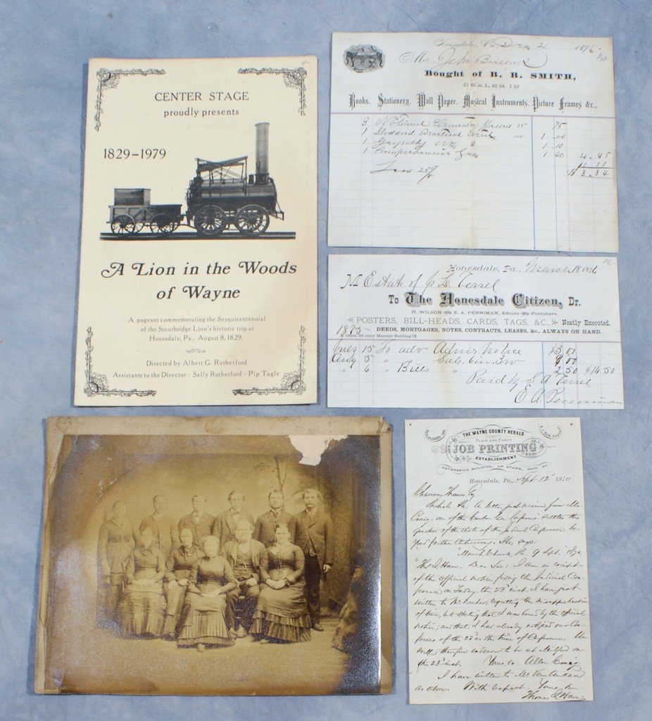 Wayne County PA pamphlets, letter head, manuscript,: Wayne County PA pamphlets, letter head, manuscript, photographs etc, more than 50 pieces