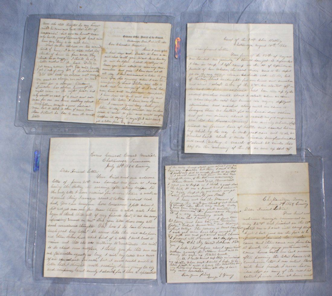 Civil War Letters by George S Young 20th Ohio Battery,: Civil War Letters by George S Young 20th Ohio Battery, Feb 1864-Jul 1865, approx 25 letters, mostly Chattanooga TN