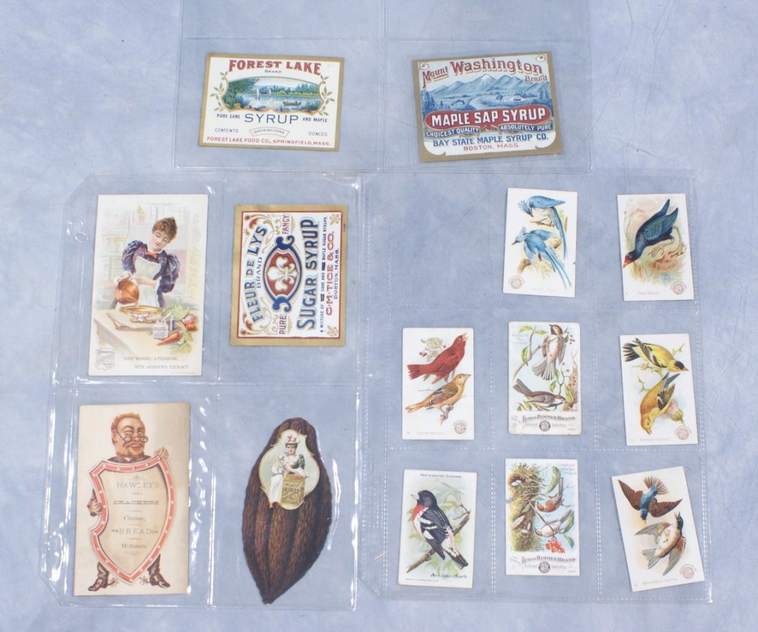 Food and Food Related trade cards, letterhead,: Food and Food Related trade cards, letterhead, billheads, to include, Arm and Hammer, Coffee, Syrup etc, over 150 pieces