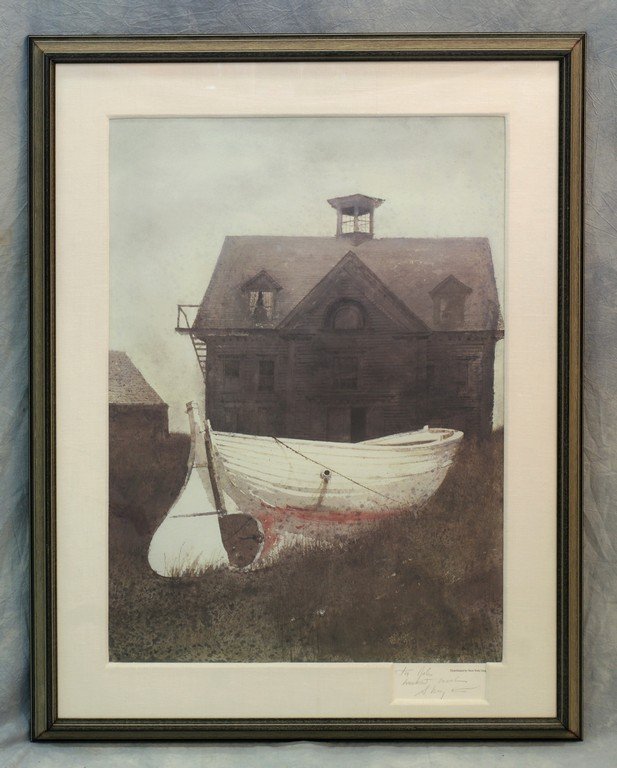 Andrew Wyeth, American, 1917-2009, "Liberty Launch",: Andrew Wyeth, American, 1917-2009, "Liberty Launch", print, pencil signed & inscribed, New York Graphic Society, 1986, image 28" x 20"