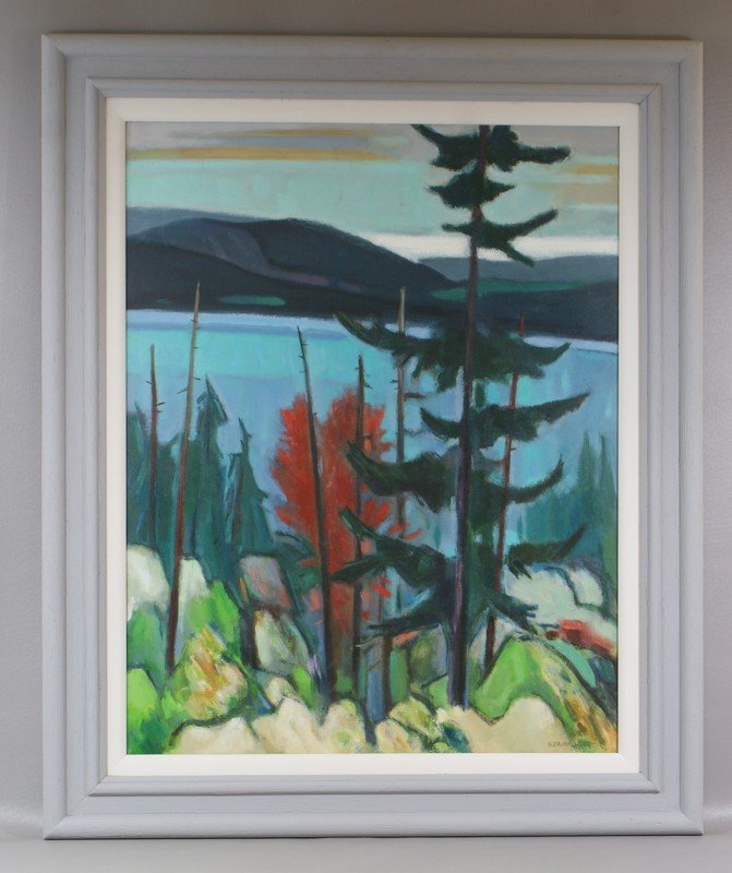 G Ralph Smith, American, PA, 1941-2010, O/masonite, 28: G Ralph Smith, American, PA, 1941-2010, O/masonite, 28 1/2" x 22", New Hampshire Vista, c 1970's, Born in Circleville Ohio, Smith graduated from the Columbus Art School in 1929 and went on to attend t