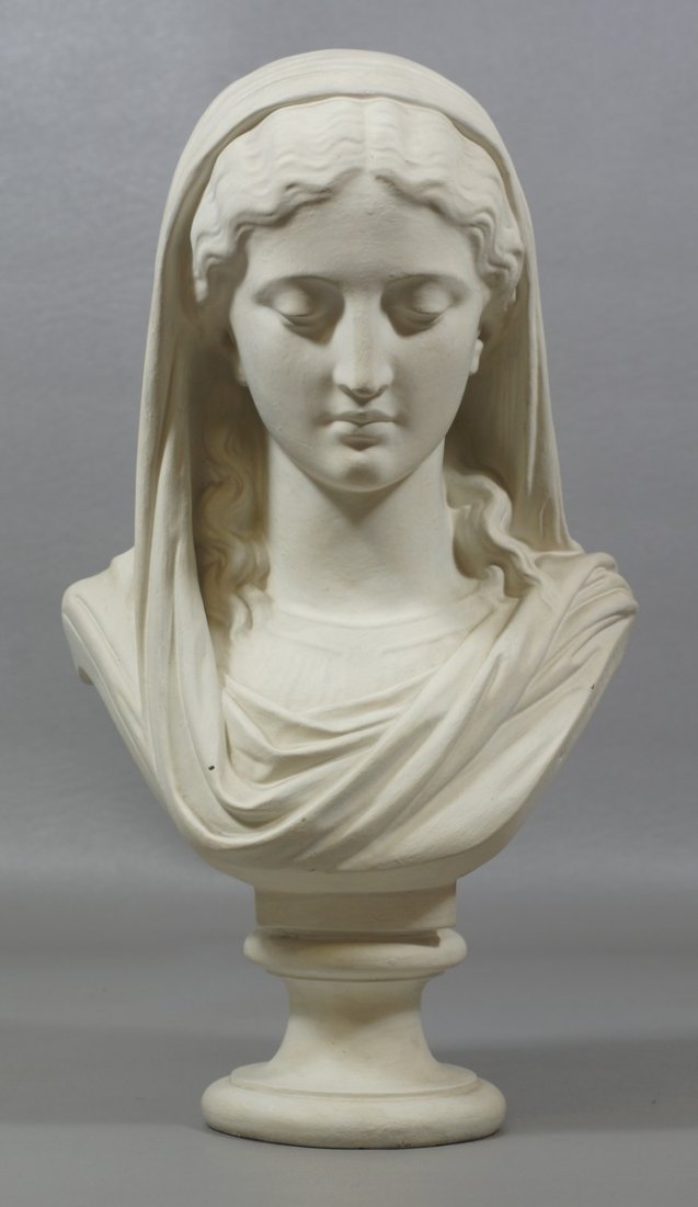 Eugene Aizelin, French, 1821-1902, F Barbedienne: Eugene Aizelin, French, 1821-1902, F Barbedienne Fondeur Bronze Sculpture of a Young Woman, signed and dated 1864, 13-1/2" high