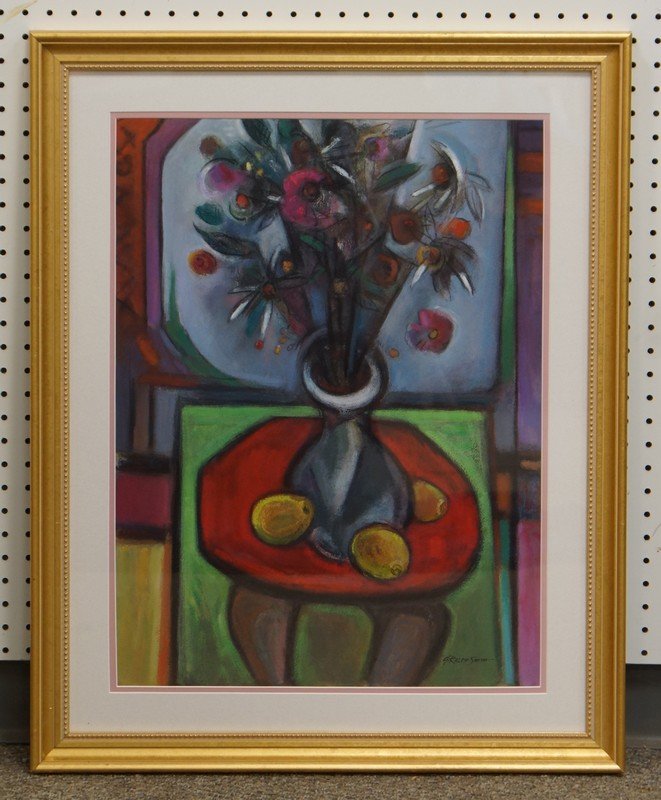 G Ralph Smith, American, PA, 1941-2010, mixed media on: G Ralph Smith, American, PA, 1941-2010, mixed media on paper, Composition, 18" x 24" , Born in Circleville Ohio, Smith graduated from the Columbus Art School in 1929 and went on to attend the Pennsylv