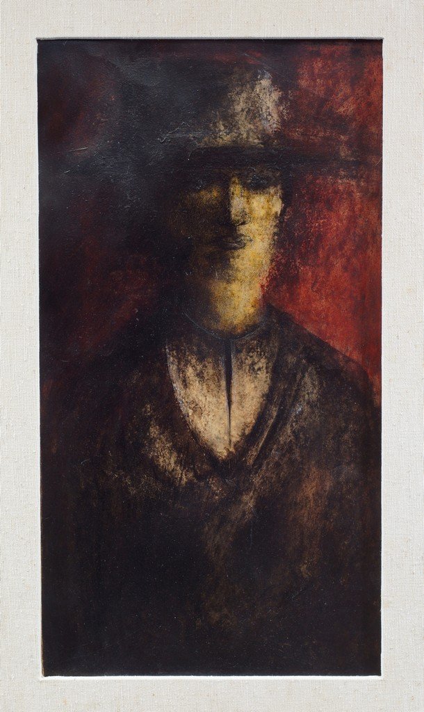 A C Bucherer, 20th c, French, acrylic on paper, Woman: A C Bucherer, 20th c, French, acrylic on paper, Woman in a hat, signed and dated 1967 LL, pencil inscription verso, Souvenir de Mmme Nicolia, also signed and dated, unframed