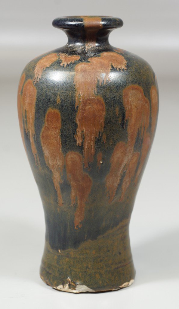 Chinese Glazed Pottery Meiping Vase, Yuan Dynasty (14th