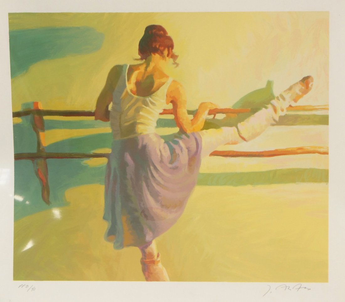 John Asaro, American, 1937- , serigraph, Warming Up,: John Asaro, American, 1937- , serigraph, Warming Up, signed and numbered PP 8/40, 22-1/4" x 26"