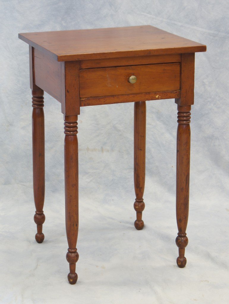 Cherry Sheraton One Drawer Stand, 29-1/2" h, 18-3/4" w,: Cherry Sheraton One Drawer Stand, 29-1/2" h, 18-3/4" w, 18-1/4" d