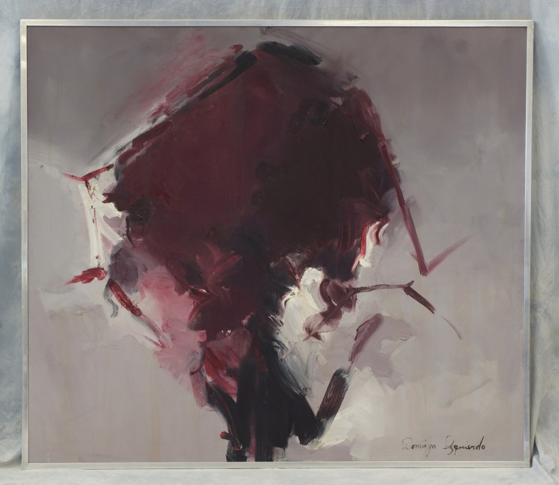 Dominguez Izquierdo, Puerto Rican, b. 1931, o/ canvas,: Dominguez Izquierdo, Puerto Rican, b. 1931, o/ canvas, one of the youngest proponents of the New York School of Abstract Expressionism, friend of Joan Mitchell and Larry Roberts, old repair to middle-
