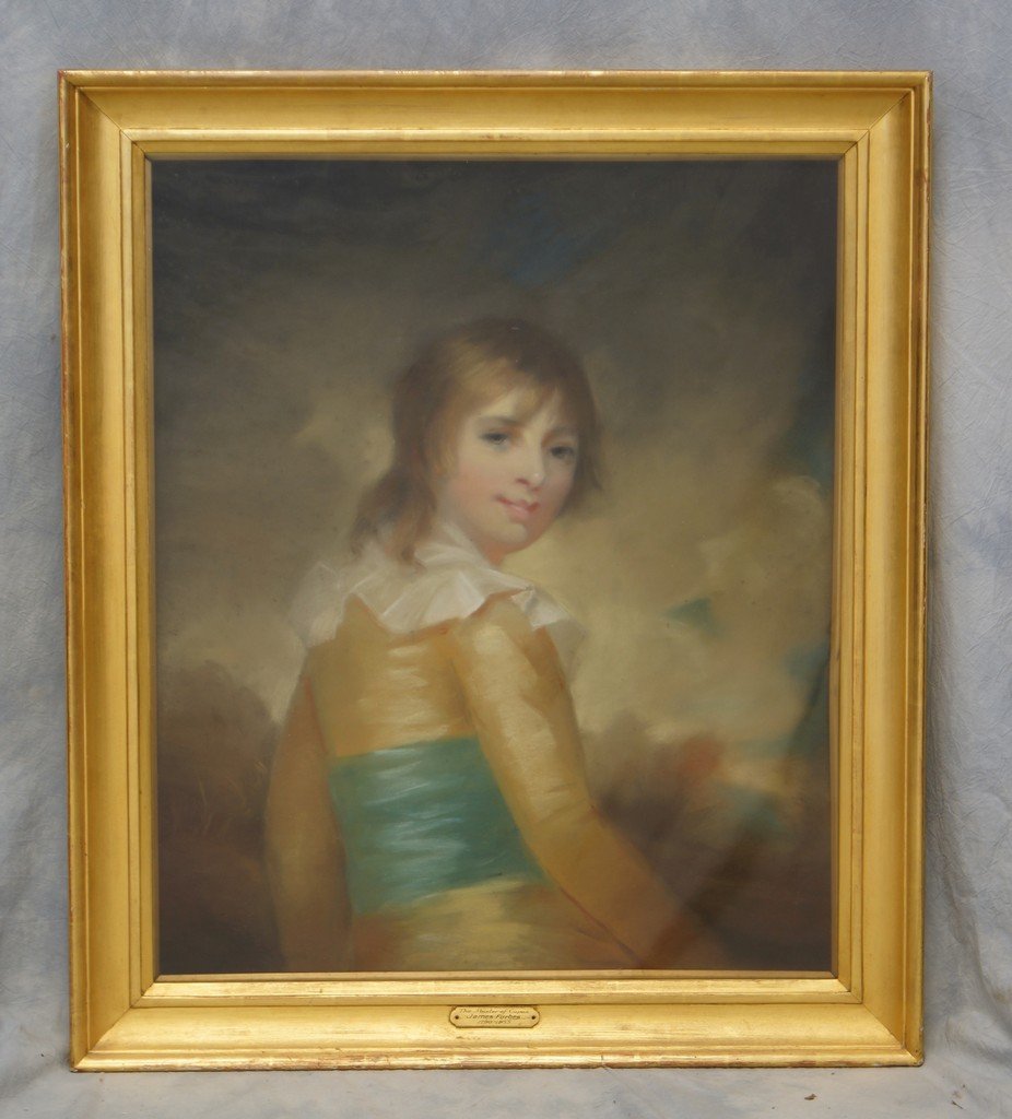 attributed to James Forbes, Scottish, 1790-1855,: attributed to James Forbes, Scottish, 1790-1855, pastel on paper, Master of Cupas", overall foxing, unsigned, 29"x 24" sight size, 35" x 30" framed