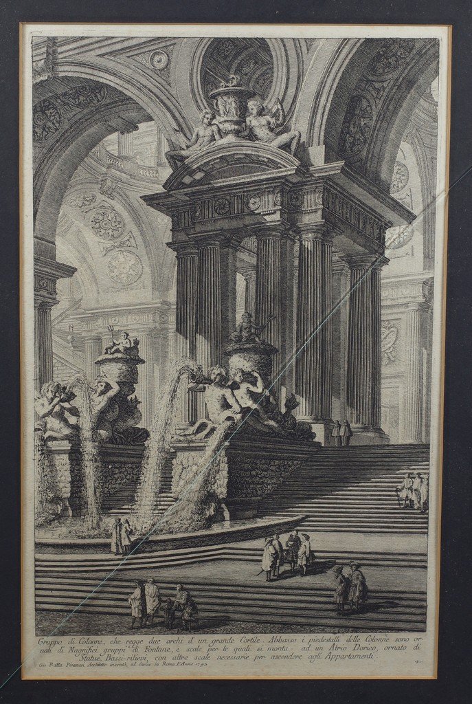 Giovanni Battista Piranesi, engraving, Gruppo di: Giovanni Battista Piranesi, engraving, Gruppo di Colonne..., pl. 4 (from Prima Parte di Archittetureâ€¦, dated 1743, 15 3/4" x 9 3/4" image size