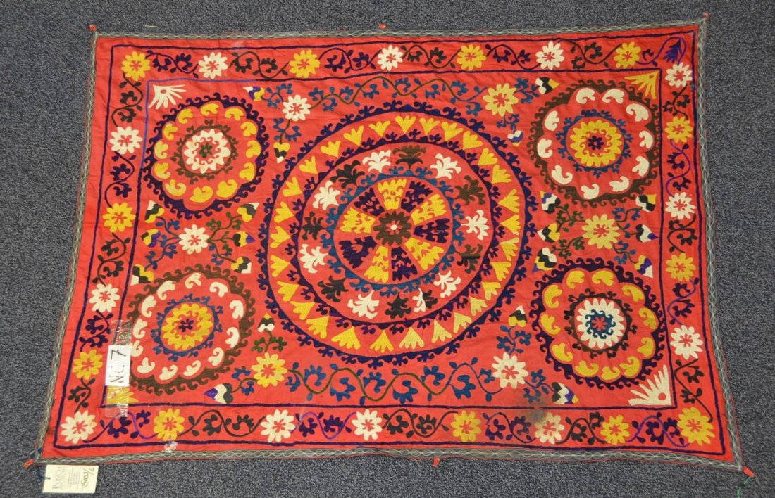 (6) Suzani, 19th/20th Century, Central Asia, largest: (6) Suzani, 19th/20th Century, Central Asia, largest one measures: 12' x 4'9"