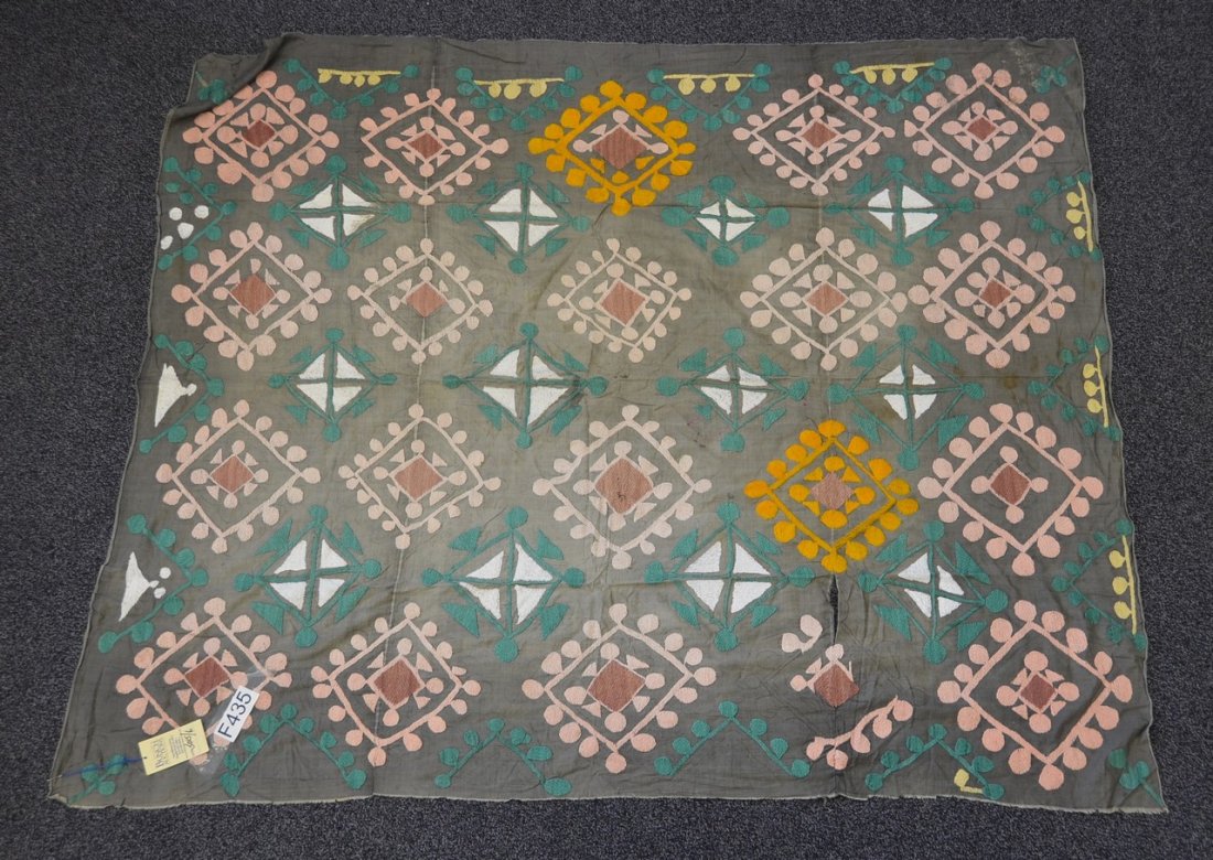 (6) Suzani, 19th/20th Century, Central Asia, largest: (6) Suzani, 19th/20th Century, Central Asia, largest one measures:8'x8'