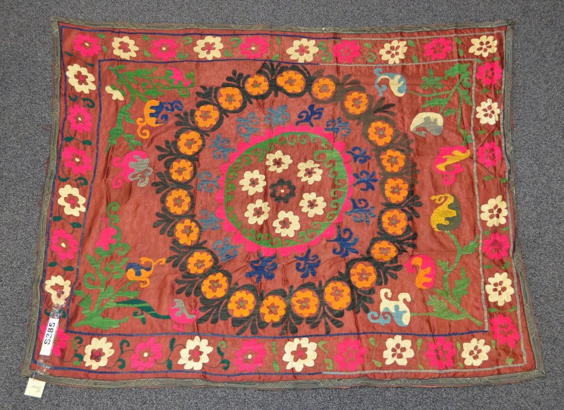 (6) Suzani, 19th/20th Century, Central Asia, largest: (6) Suzani, 19th/20th Century, Central Asia, largest one measures:9'2" x 6'7"