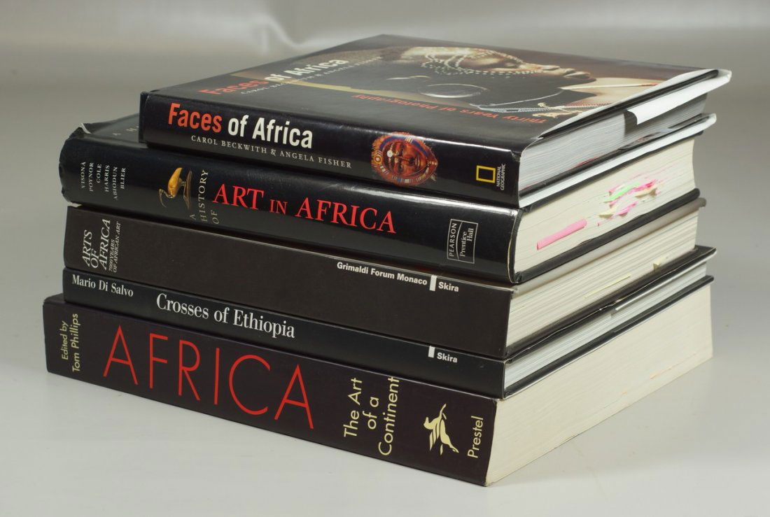 (5) African Art Reference books: "Africa: The Art of a: (5) African Art Reference books: "Africa: The Art of a Continent", edited by Tom Phillips; "Crosses of Ethiopia: The Sign of Faith, Evolution, and Form" by Mario Di Salvo; "Arts of Africa: 7000 Years