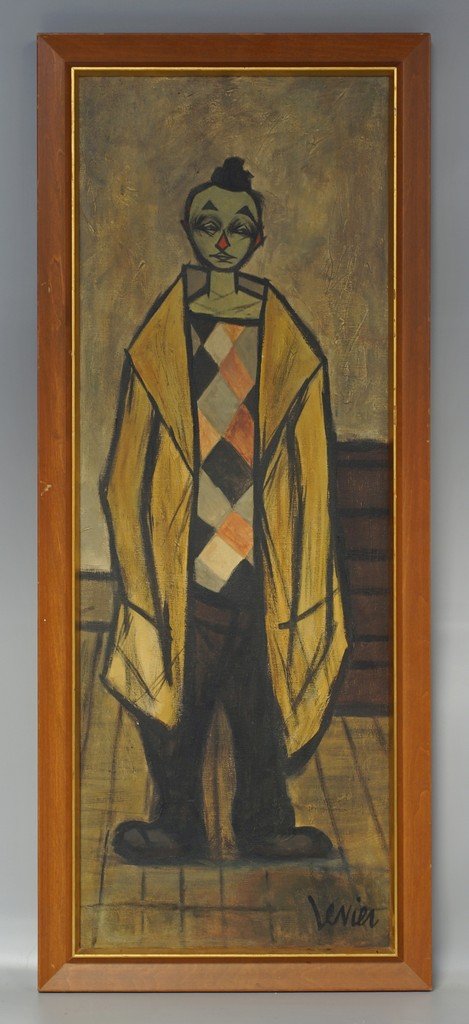 Charles Levier, French, 1920-2003, o/c, "Chico, '49",: Charles Levier, French, 1920-2003, o/c, "Chico, '49", 33" x 12", Girault Syndicate , Paris, France stamp verso with 570 in marker