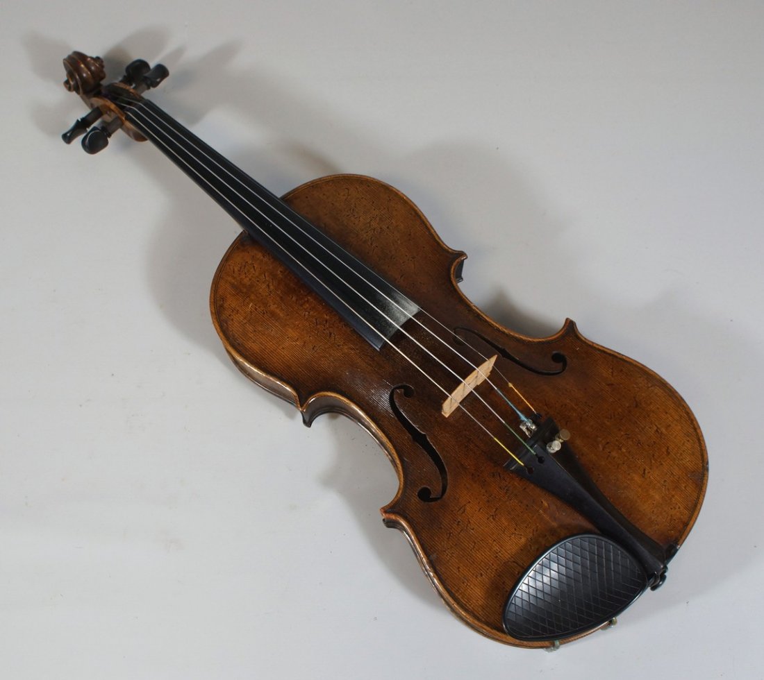 Violin bearing label "Charles F Robert, Violin Maker: Violin bearing label "Charles F Robert, Violin Maker and Repairer, 205 S 9th St, Philadelphia...", 1 piece figured maple back, figured maple neck and sides, no visible splits or repairs, 14" body, 23 