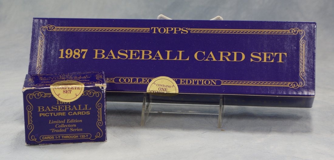 Baseball cards, 1987 Topps Tiffany complete set and: Baseball cards, 1987 Topps Tiffany complete set and complete traded set, both sealed