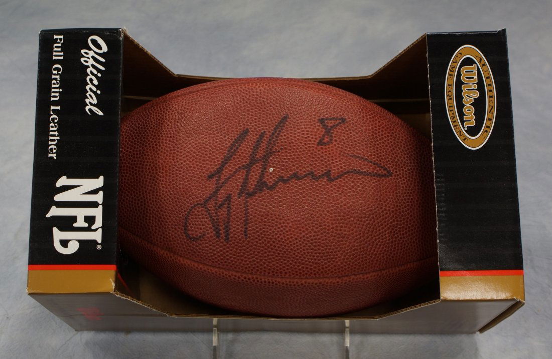 Troy Aikman, autographed Wilson Official NFL football,: Troy Aikman, autographed Wilson Official NFL football, with UDA COA