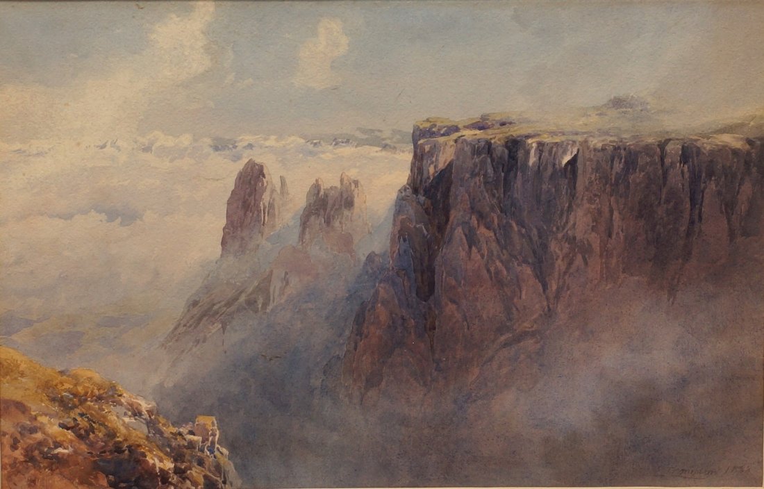 Edward Theodore Compton, English, 1849-1921,: Edward Theodore Compton, English, 1849-1921, Watercolor, Cliffs, Signed and dated 188? lower right, 11 3/4" x 17 3/4" sight size