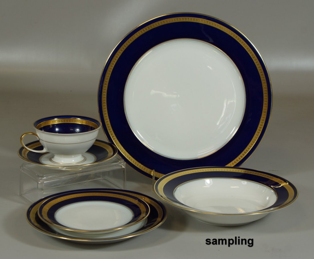 74 pcs Rosenthal Eminence Cobalt dinnerware set to: 74 pcs Rosenthal Eminence Cobalt dinnerware set to include: 12 dinner plates, 12 salad plates, 12 bread & butter plates, 12 soup bowls, 13 teacups, 13 saucers