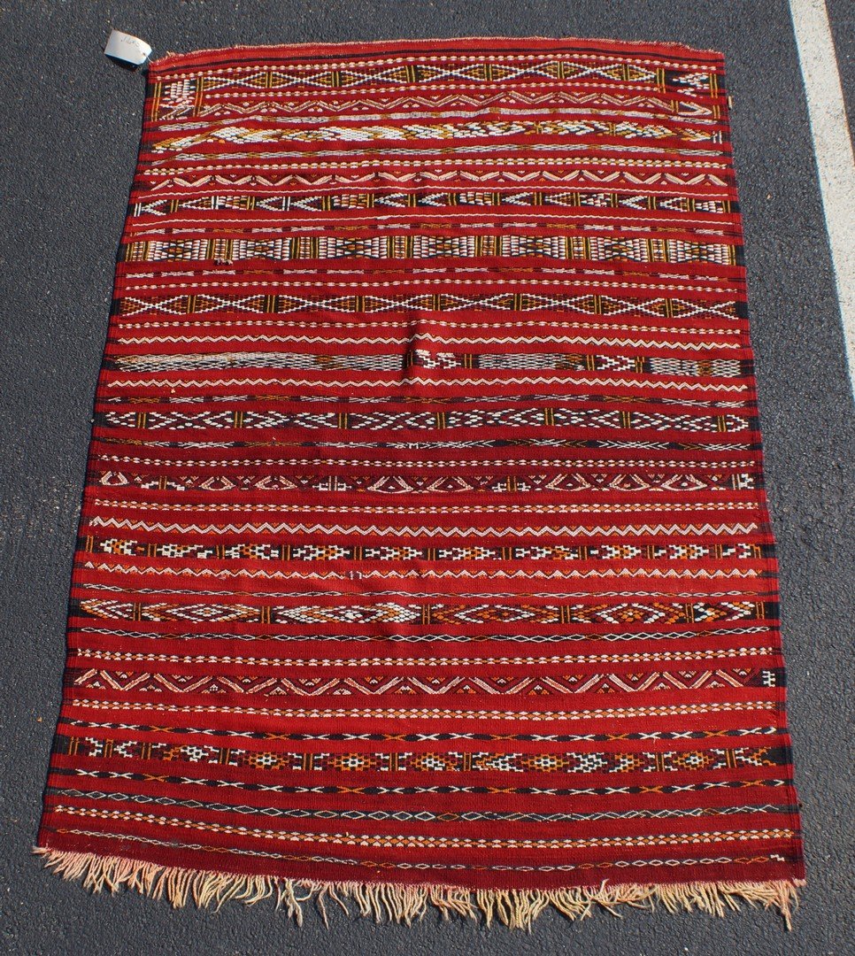 5' x 7'1" Turkish flat weave throw rug: 5' x 7'1" Turkish flat weave throw rug