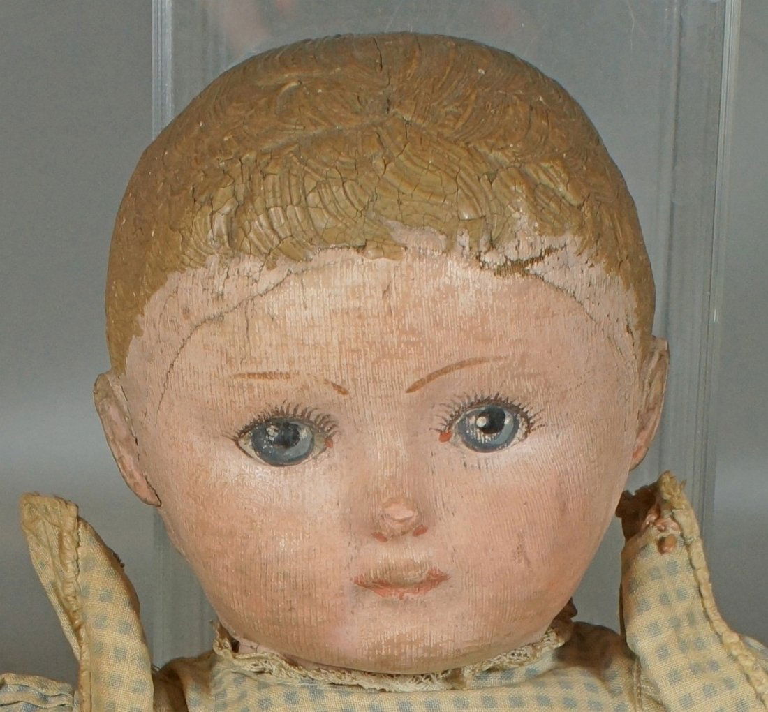 Martha Chase doll; painted and molded oil cloth head,: Martha Chase doll; painted and molded oil cloth head, arms and legs, 17" tall