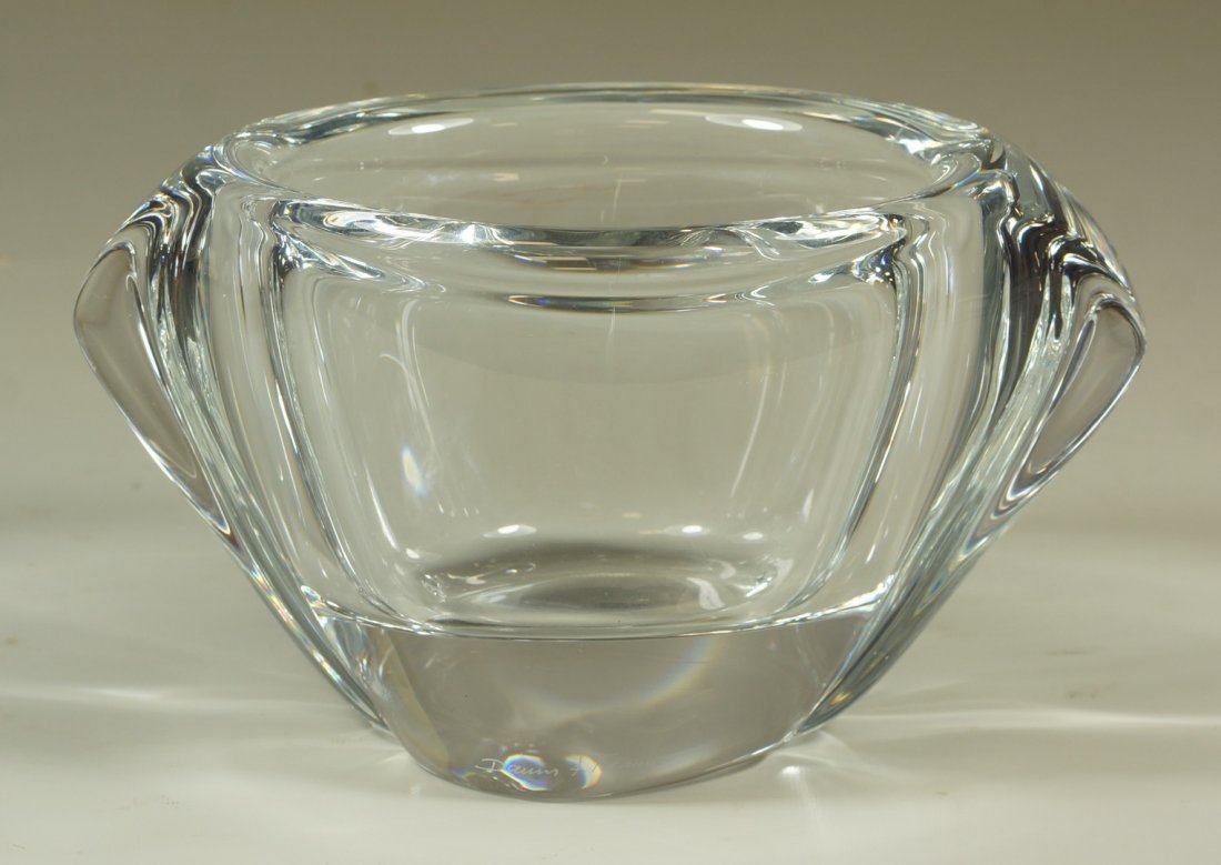 Daum France clear crystal bowl, 8" w x 4 1/2" h: Daum France clear crystal bowl, 8" w x 4 1/2" h